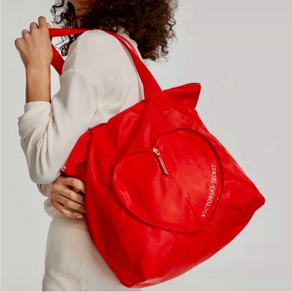 Victoria's Secret Red Tote Bag with Sporty Design